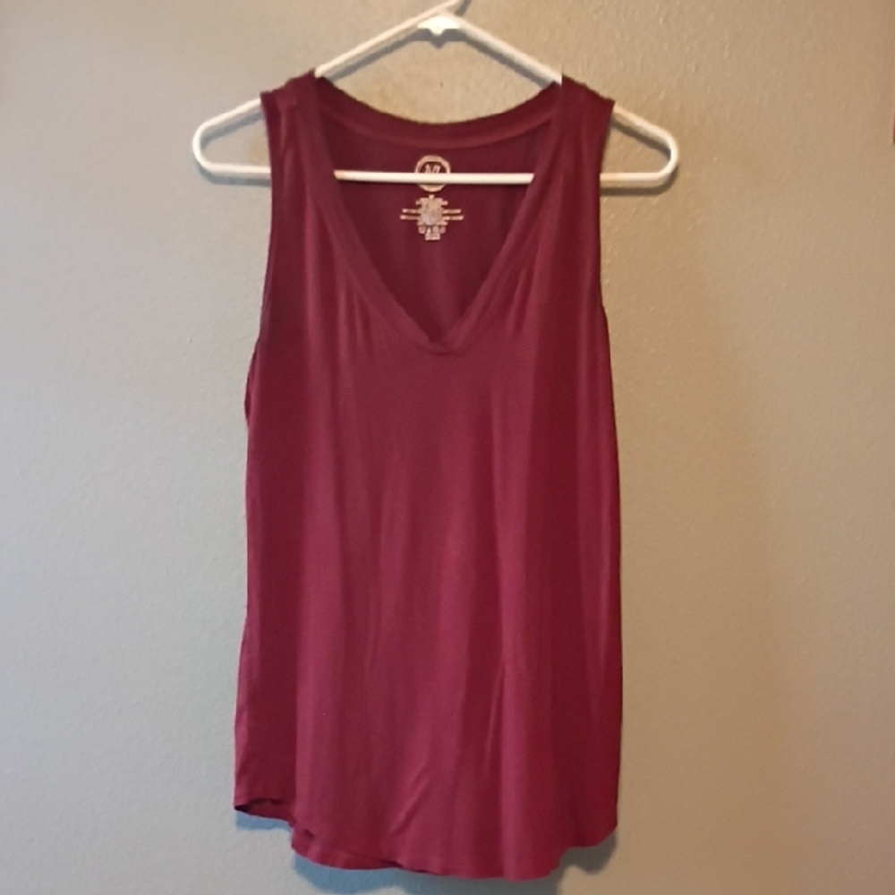 Maurices Burgundy V-Neck Tank Top